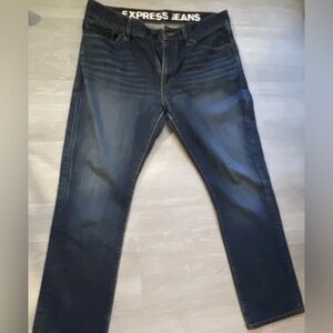 Express Men's Slim Straight Jeans in Dark Wash Indigo